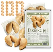 Pieczywo chrupkie - Magia Ciasteczka szczęścia z Wróżbą dziękuję Chińskie Ciastka 100 szt - miniaturka - grafika 1