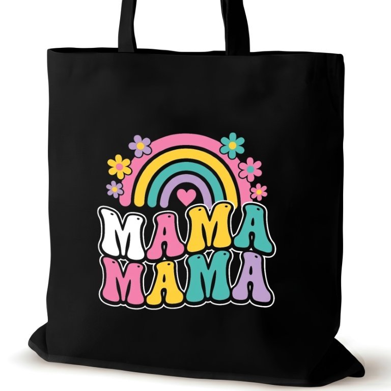 Torba bawełniana czarna dla MAMY na ramię śmieszna prezent zakupowa