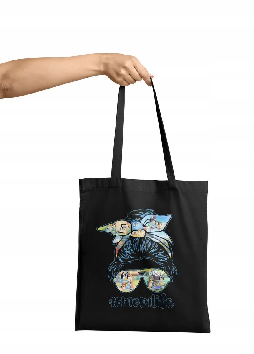 Torba Shopper Materiałowa Na Ramię Prezent Dla Mamy Piesek Mom Life Wzory