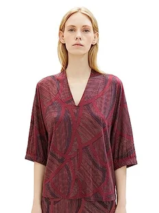 T-shirt damski TOM TAILOR ze wzorem, 32363-Granatowe abstrakcyjne linie, XXL - Koszulki i topy damskie - miniaturka - grafika 1