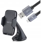 Uchwyty samochodowe do telefonów - Uchwyt na Telefon Samochodowy KABEL USB-C 180CM 2m Mocny Stabilny - miniaturka - grafika 1