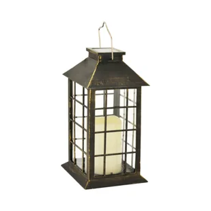 Lampa solarna POLUX latarenka patynowa - Lampy ogrodowe - miniaturka - grafika 1