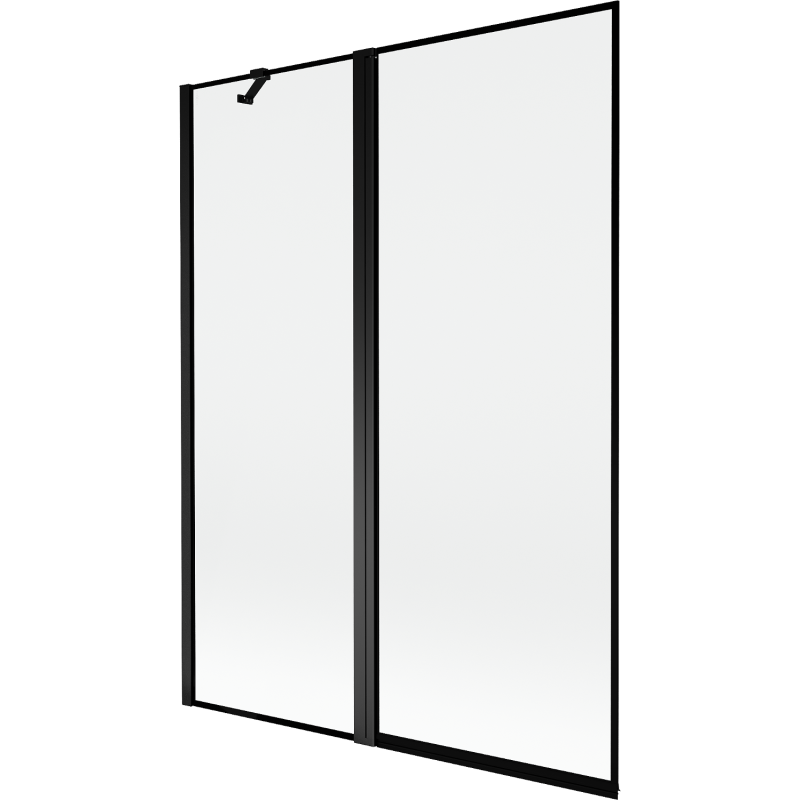 Mexen Mist parawan nawannowy 2-skrzydłowy lewy 130 x 150 cm, czarna ramka, czarny - 8A9-130-011-70-70-L