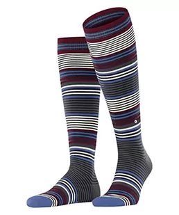 Burlington Mężczyźni Podkolanówki Stripe M KH Wełna długie z wzorem 1 Para, Niebieski (Marine 6120), 40-46 - Skarpetki męskie - miniaturka - grafika 1