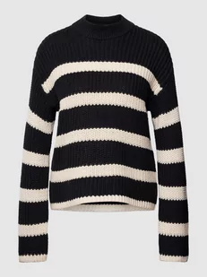 Sweter z dzianiny ze wzorem w paski model ‘HILDA’ - Swetry damskie - miniaturka - grafika 1