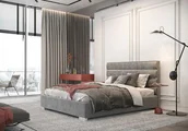 Łóżka - Łóżko tapicerowane Quaddro Level Silver z pojemnikiem New Design - miniaturka - grafika 1