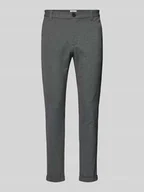 Spodnie męskie - Spodnie materiałowe o skróconym kroju slim fit - miniaturka - grafika 1