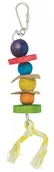 Akcesoria dla ptaków - Panama Pet - Wisząca Zabawka Dla Ptaków z Drewna Skóry Sznurka 21 cm - miniaturka - grafika 1