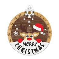 Ozdoby bożonarodzeniowe - Boże Narodzenie Kalendarz adwentowy Wiszące drewno krowa renifer Dekoracje Odliczanie dni do Bożego Narodzenia Znak do drzwi wejściowych Home Wall ... - miniaturka - grafika 1