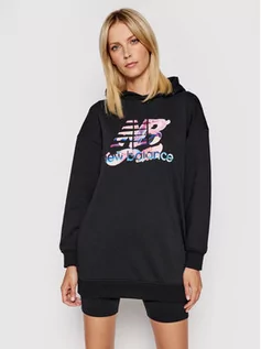 Sukienki - New Balance Bluza Athletics Erin Loree Hoodie WD11506 Czarny Oversized - grafika 1