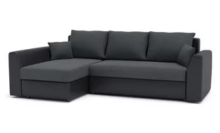 Narożnik Paul 1 z Funkcją Spania Łóżko Rogówka Sofa, Ciemny szary-Czarny - Narożniki - miniaturka - grafika 1