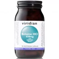 Viridian Betaina HCL z Goryczką (90 kaps) 5060003594710 - Leki przeciwbólowe - miniaturka - grafika 1