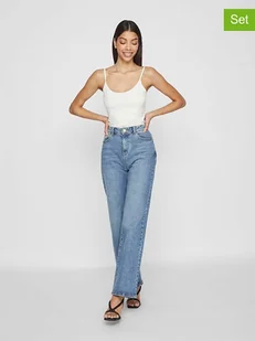 Vila Topy (2 szt.) w kolorze białym - Koszulki i topy damskie - miniaturka - grafika 1