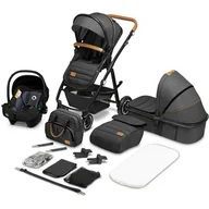 Wózki dziecięce - Lionelo Wózek Wózek wielofunkcyjny AMBER 2 w 1 spacerówka + gondola + torba + akcesoria grafitowy LO-AMBER GREY GRAPHITE 2w1 - miniaturka - grafika 1