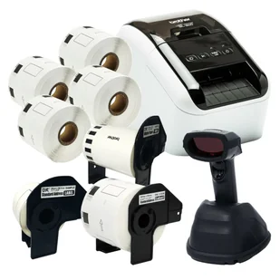 Drukarka etykiet Brother QL-800 300dpi / do 62mm / PC / MAC / USB / z czytnikiem kodów i etykietamni DK w zestawie - Drukarki kart i etykiet - miniaturka - grafika 1