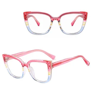 Damskie okulary kocie oczy zerówki do komputera BLUE LIGHT 25146E - Okulary korekcyjne, oprawki, szkła - miniaturka - grafika 1