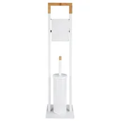 Stojaki i wieszaki na papier toaletowy - STOJAK NA PAPIER TOALETOWY łazienkowy metal BAMBUS - miniaturka - grafika 1