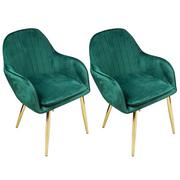 Fotele - 2 fotele FLORYDA GOLD VELVET zielone - welur - miniaturka - grafika 1