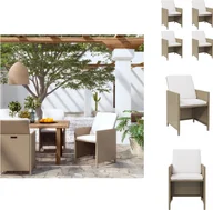 Fotele i krzesła ogrodowe - vidaXL Krzesła ogrodowe z poduszkami 4 szt. Poli rattan beżowy - Krzesła ogrodowe - miniaturka - grafika 1