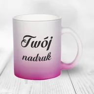 Kubki - Kubek z mrożonego szkła z fioletowym dnem z Twoim nadrukiem - miniaturka - grafika 1