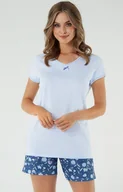 Piżamy damskie - Piżama damska na krótki rękaw niebieska Tulip, Kolor niebiesko-błękitny, Rozmiar S, Italian Fashion - Primodo.com - miniaturka - grafika 1