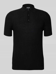 Koszulka polo o kroju slim fit z fakturowanym wzorem - Koszulki męskie - miniaturka - grafika 1