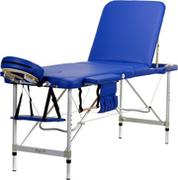 Łóżka - BODYFIT BODYFIT Stół, łóżko do masażu, aluminiowe, 3 segmentowe, niebieskie, 95x64x18 cm - miniaturka - grafika 1