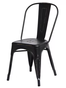 Krzesło ELIOR Loftowe Kimmi 4X, czarne, 45x50x85,5 cm, 4 szt. - Krzesła - miniaturka - grafika 1