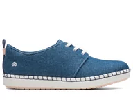 Półbuty damskie - Clarks, Buty sportowe damskie, Step Glow Lace Denim, rozmiar 35 1/2 - miniaturka - grafika 1