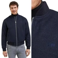 Kurtki męskie - Lee Wool Bomber Jacket Sky granatowa wełniana ocieplana kurtka bomberka XL - miniaturka - grafika 1