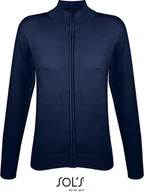 Swetry damskie - SOLS Damski Kardigan Zapinany Na Zamek Dzianinowy Gordon 00550 Blau Navy L - miniaturka - grafika 1