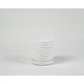 Donice - Doniczka ceramiczna Fala z podstawkiem 19 cm biały - miniaturka - grafika 1