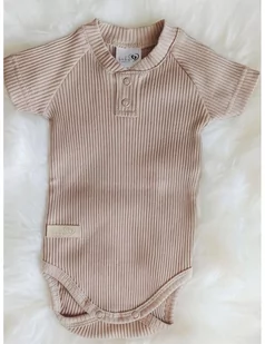 Baby in world Body niemowlęce z krótkim rękawem Harmony Boy Latte, Rozmiar: 68/74 - Body dla niemowląt - miniaturka - grafika 1