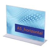 Wyposażenie lokali gastronomicznych - Jansen Display Stojak na menu na stół, typ T, A5 do szerokości, opakowanie 5 szt. TA5PXS - miniaturka - grafika 1