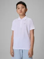 Koszulki dla chłopców - 4F Koszulka polo regular chłopięca - biała 164 (13-14 lat) - miniaturka - grafika 1