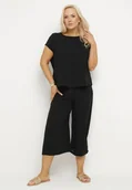 Komplety damskie - Czarny Komplet Bluzka i Szerokie Spodnie Jenoretia - miniaturka - grafika 1