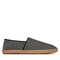 Espadryle męskie - Espadryle Tommy Hilfiger Hilfiger Chambray Espadrille FM0FM05391 Czarny - miniaturka - grafika 1
