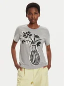 Koszulki i topy damskie - Desigual T-Shirt Shadow 24WWTK11 Szary Regular Fit - miniaturka - grafika 1