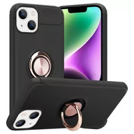 Etui i futerały do telefonów - Pokrowiec Do Apple iPhone 14 Etui w CZARNO - RÓŻOWE ZŁOTO TPU Silikon Obudowa Plecki Case Cover Ochronny Cadorabo - miniaturka - grafika 1