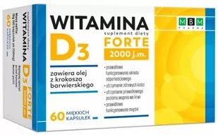 MBM Witamina D3 Forte 2000 j.m kości, 60 kaps. - Witaminy i minerały - miniaturka - grafika 1
