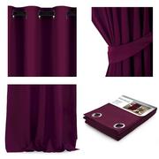 Zasłony - Zasłona BLACKOUT kolor fioletowy styl klasyczny przelotki srebrne blackout 140x270 ameliahome - CURT/AH/BLACKOUT/EYELETS/PLUM/14 - miniaturka - grafika 1