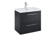 Szafki łazienkowe - Szafka łazienkowa pod umywalkę Roca Roma Plus Compact 60 cm czarny mat A857952532 - miniaturka - grafika 1