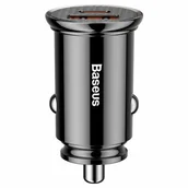 Ładowarki samochodowe - Baseus Ładowarka samochodowa Circular PD QC4.0+ 5A 30W (czarna) BSU347BLK - miniaturka - grafika 1