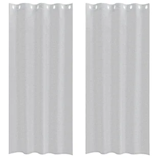 vidaXL Zasłony z zasłonami 2 pcs Jasny szary 140 x 260 cm Poliester - Zasłony - miniaturka - grafika 1