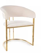 Krzesła - Krzesło tapicerowane TULIPE VELVET jasnobeżowe SIGNAL - miniaturka - grafika 1