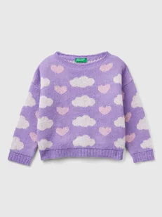 Benetton Sweter w kolorze fioletowym - Bluzy i sweterki niemowlęce - miniaturka - grafika 1