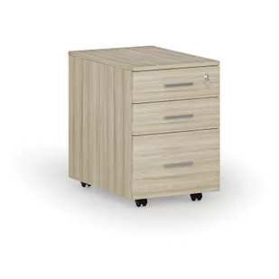 Kontenerek biurowy mobilny na teczki zawieszkowe SEGMENT, 3 szuflady, 430 x 546 x 619 mm, dąb naturalny - Szafki biurowe - miniaturka - grafika 1