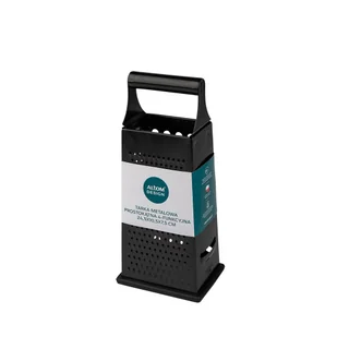 Tarka Metalowa Prostokątna 4-funkcyjna 24,5x10,5x7,5 Cm Czarna Lumarko! - Siekacze tarki i szatkownice - miniaturka - grafika 6