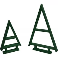 Ozdoby bożonarodzeniowe - Choinka drewniana dekoracyjna 2szt kolor zielony - miniaturka - grafika 1