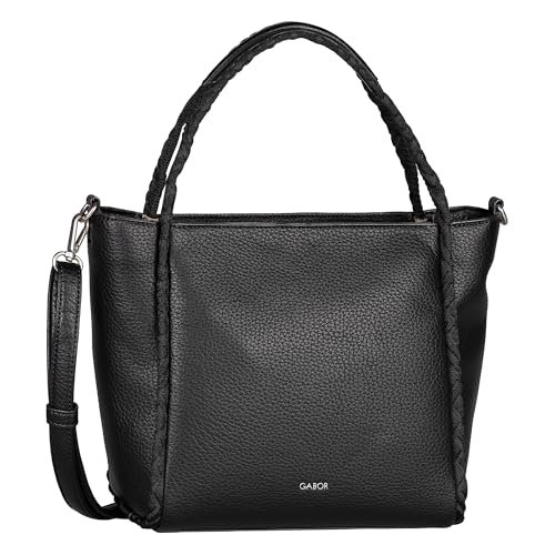 Gabor bags Ariela damska torba na ramię Shopper z zamkiem błyskawicznym, średnia wielkość, czarny, M, Nowoczesny